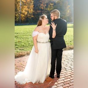 Strapless Wedding Dress, Corset, Tule Bottom